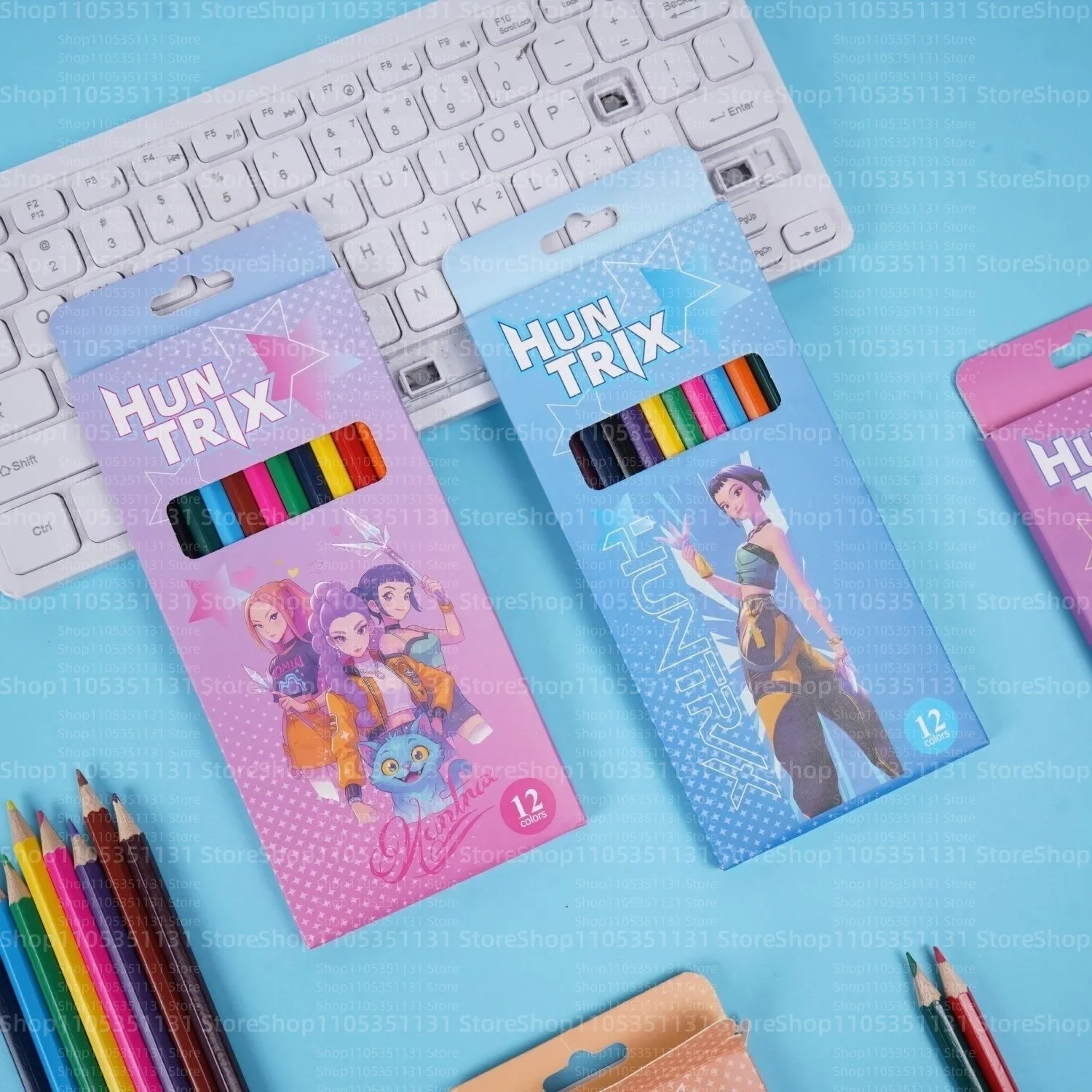Anime Girls Lumi Mila Zoi Witch Hunter Pencils 2B HB Colors Pencils Cute Cartoon Student Stationery Set for Daily Learning Gifts