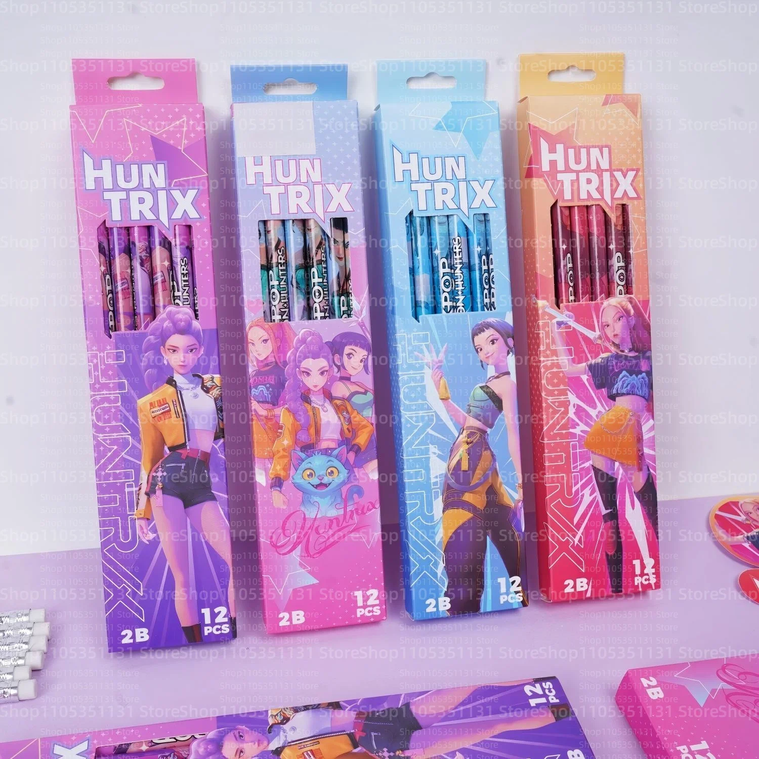 Anime Girls Lumi Mila Zoi Witch Hunter Pencils 2B HB Colors Pencils Cute Cartoon Student Stationery Set for Daily Learning Gifts