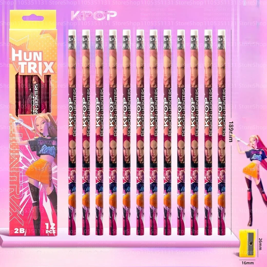 Anime Girls Lumi Mila Zoi Witch Hunter Pencils 2B HB Colors Pencils Cute Cartoon Student Stationery Set for Daily Learning Gifts