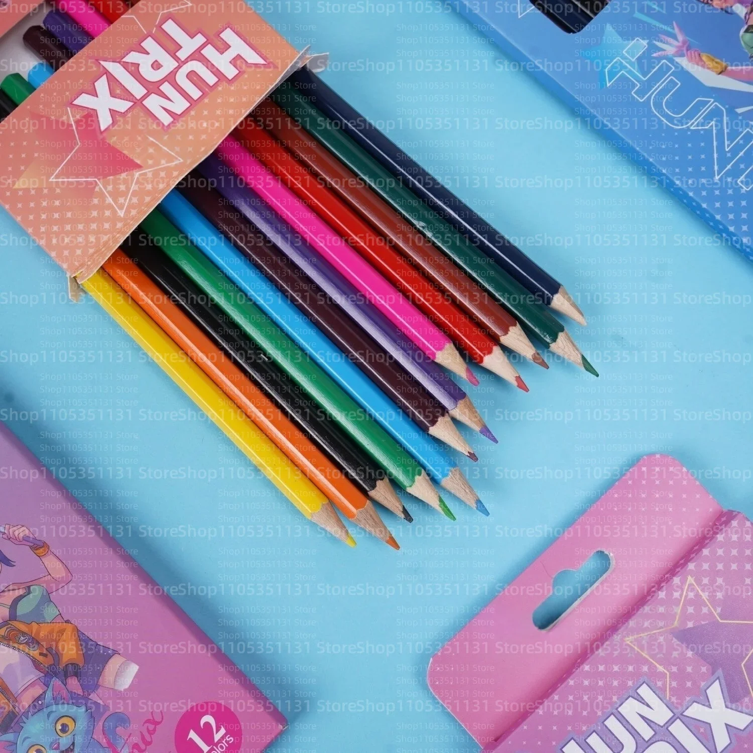 Anime Girls Lumi Mila Zoi Witch Hunter Pencils 2B HB Colors Pencils Cute Cartoon Student Stationery Set for Daily Learning Gifts