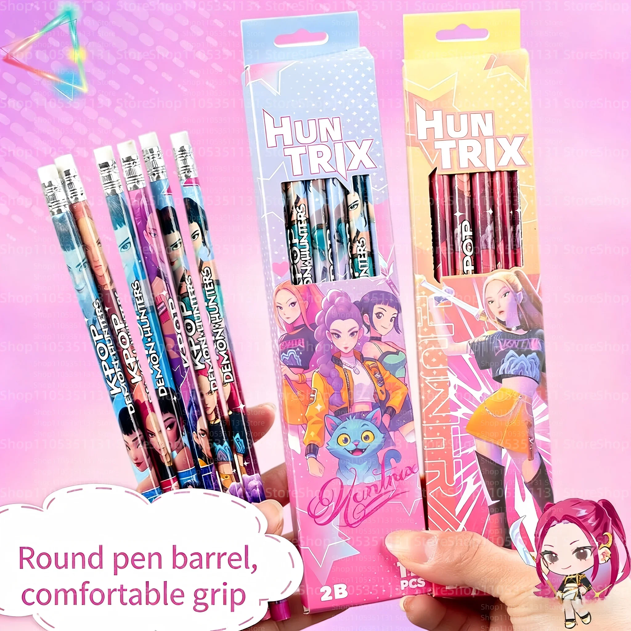 Anime Girls Lumi Mila Zoi Witch Hunter Pencils 2B HB Colors Pencils Cute Cartoon Student Stationery Set for Daily Learning Gifts