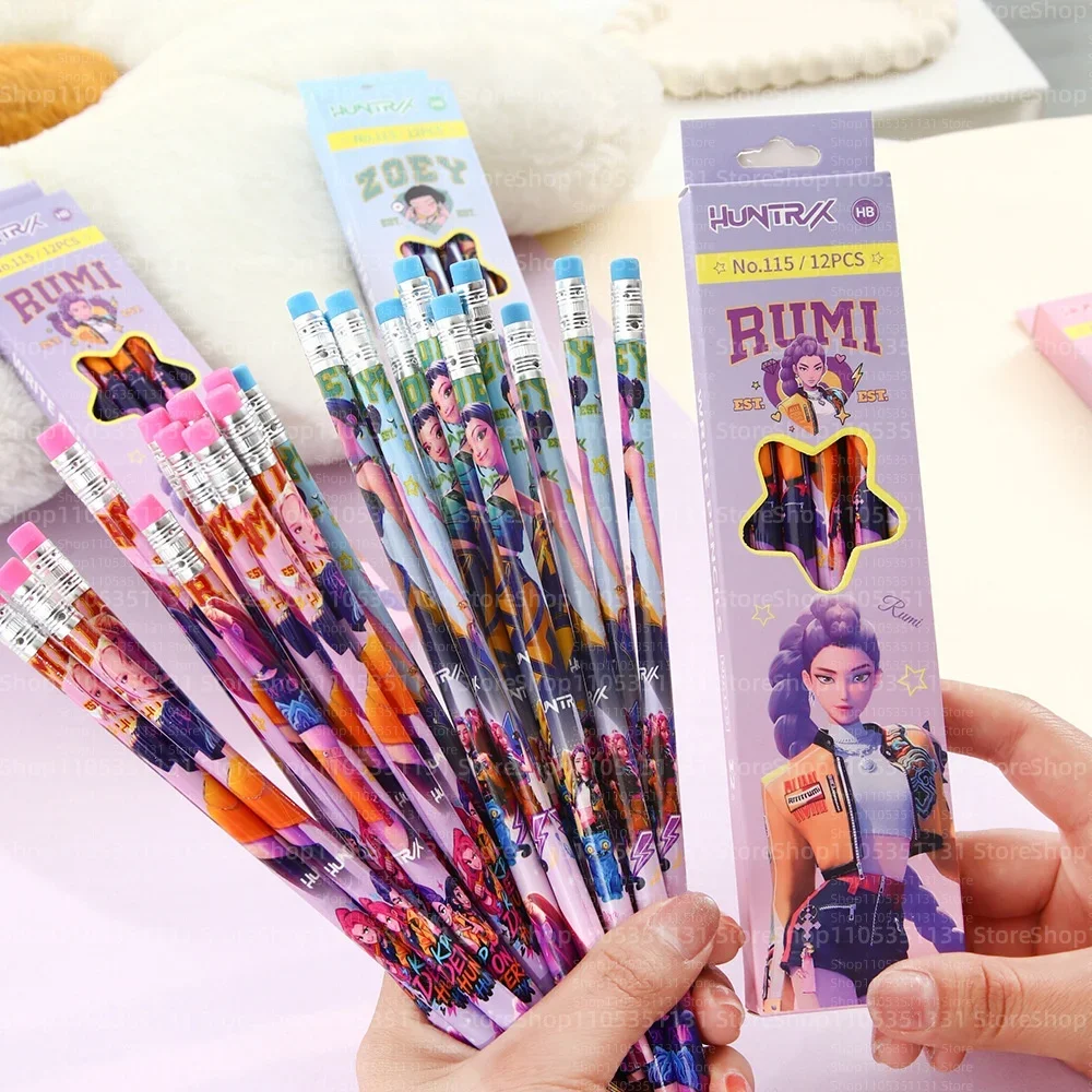 Anime Girls Lumi Mila Zoi Witch Hunter Pencils 2B HB Colors Pencils Cute Cartoon Student Stationery Set for Daily Learning Gifts