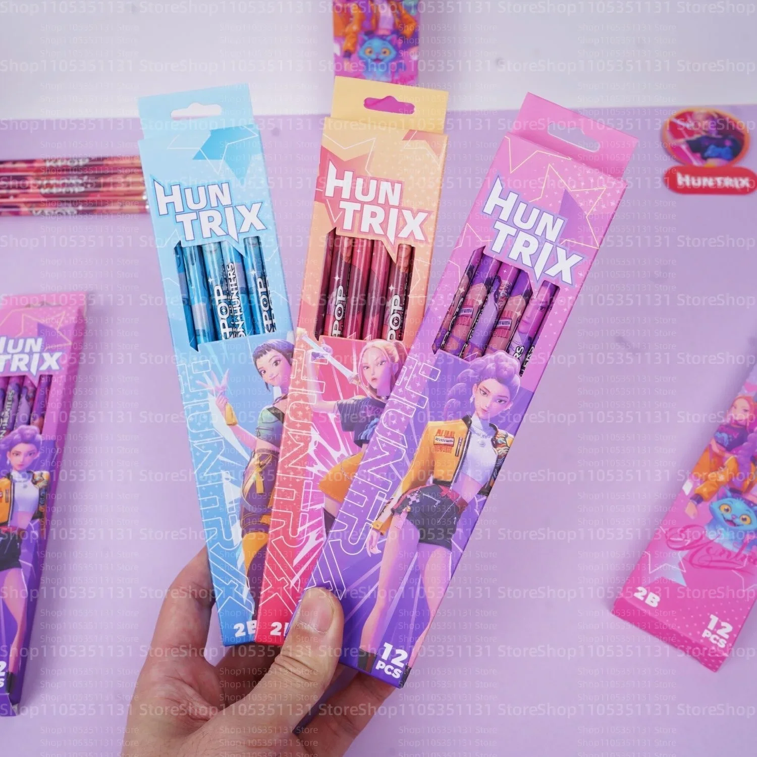 Anime Girls Lumi Mila Zoi Witch Hunter Pencils 2B HB Colors Pencils Cute Cartoon Student Stationery Set for Daily Learning Gifts
