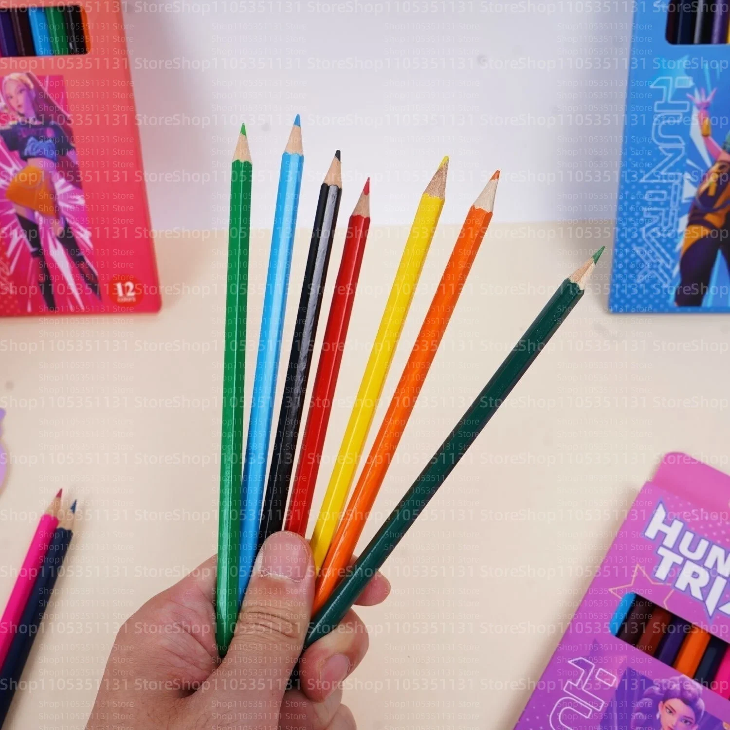 Anime Girls Lumi Mila Zoi Witch Hunter Pencils 2B HB Colors Pencils Cute Cartoon Student Stationery Set for Daily Learning Gifts