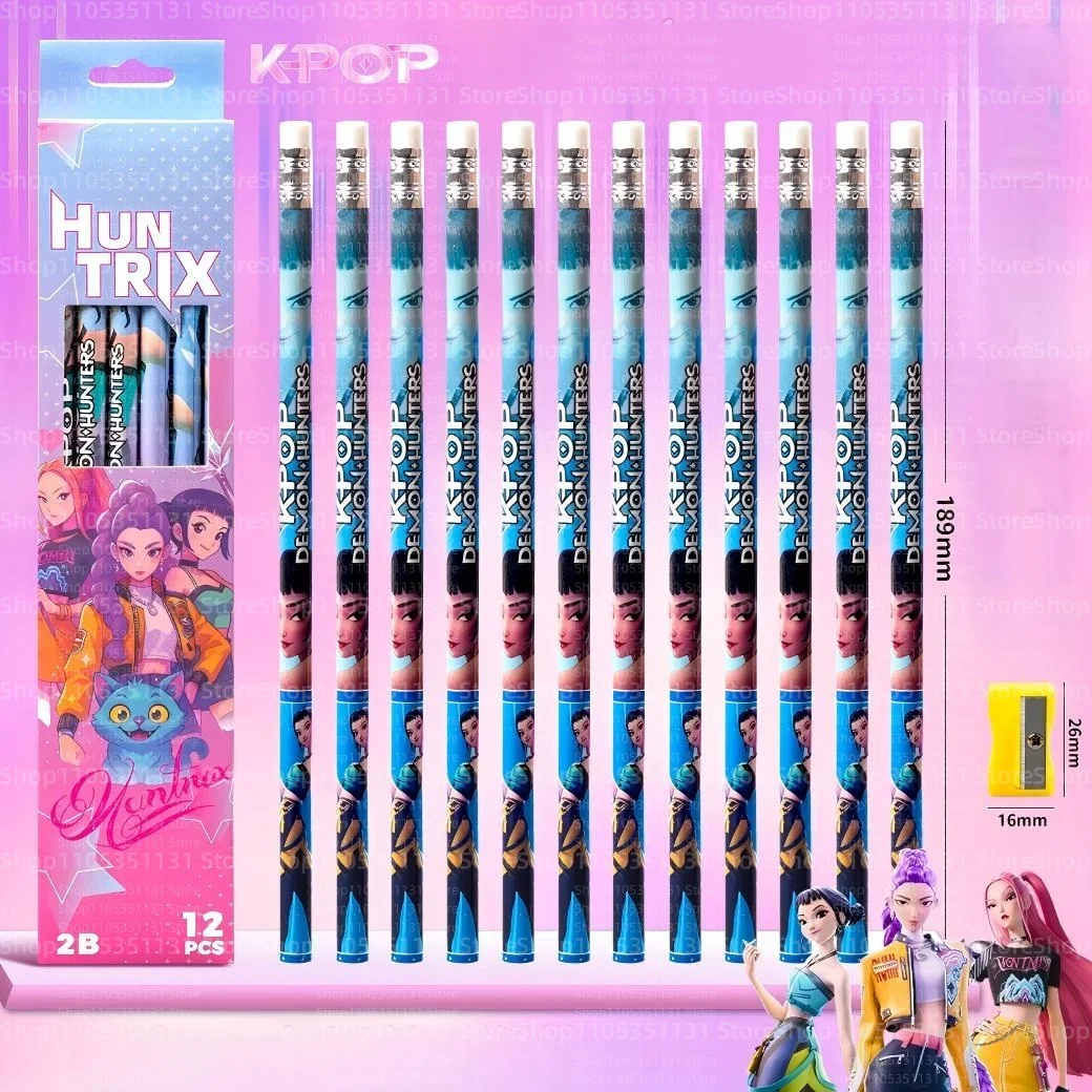 Anime Girls Lumi Mila Zoi Witch Hunter Pencils 2B HB Colors Pencils Cute Cartoon Student Stationery Set for Daily Learning Gifts