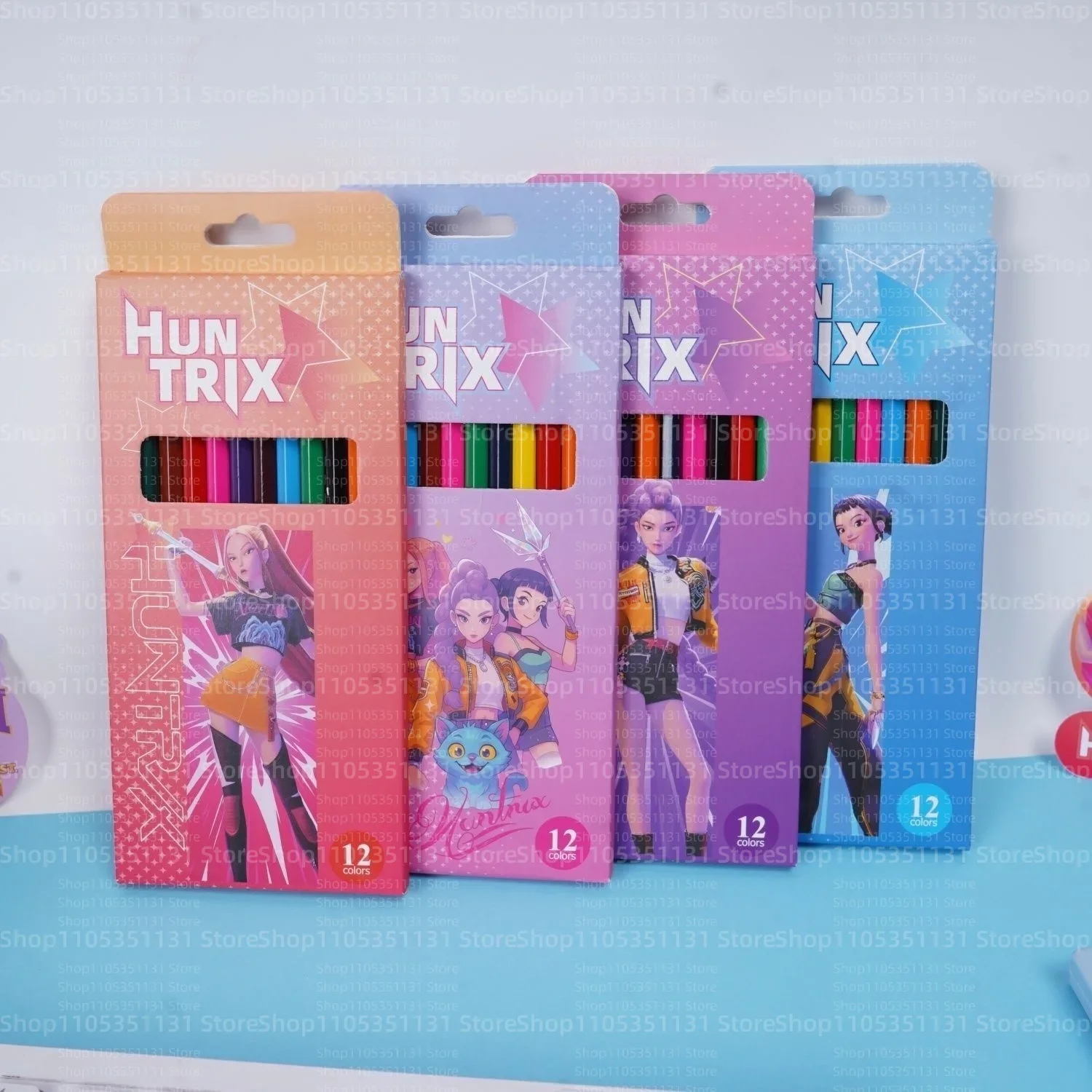 Anime Girls Lumi Mila Zoi Witch Hunter Pencils 2B HB Colors Pencils Cute Cartoon Student Stationery Set for Daily Learning Gifts