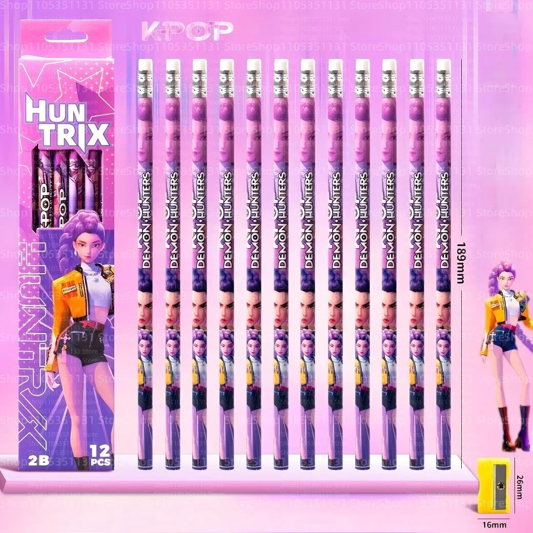 Anime Girls Lumi Mila Zoi Witch Hunter Pencils 2B HB Colors Pencils Cute Cartoon Student Stationery Set for Daily Learning Gifts
