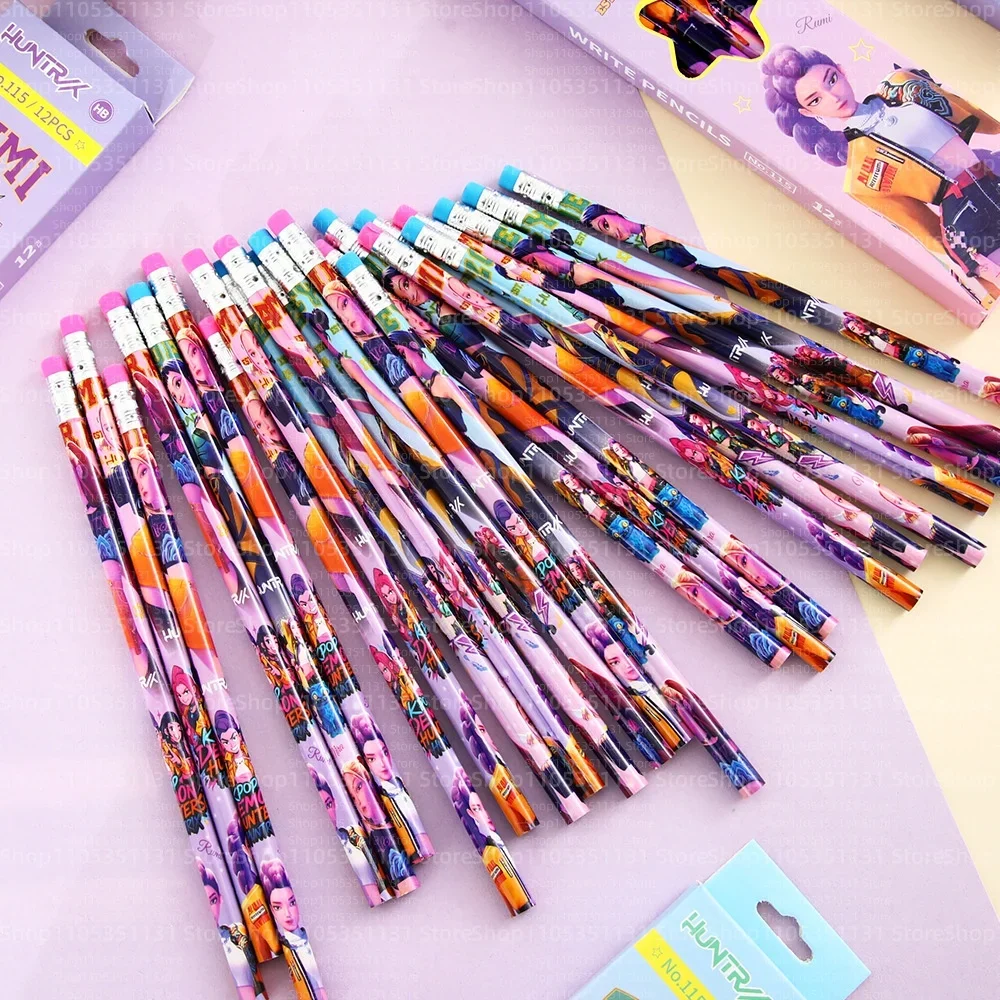 Anime Girls Lumi Mila Zoi Witch Hunter Pencils 2B HB Colors Pencils Cute Cartoon Student Stationery Set for Daily Learning Gifts