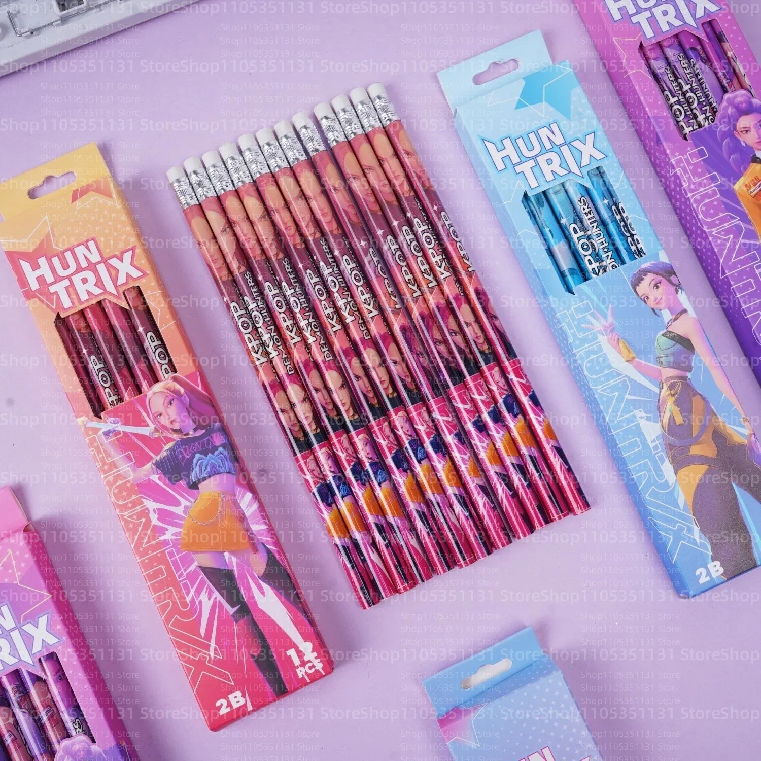 Anime Girls Lumi Mila Zoi Witch Hunter Pencils 2B HB Colors Pencils Cute Cartoon Student Stationery Set for Daily Learning Gifts