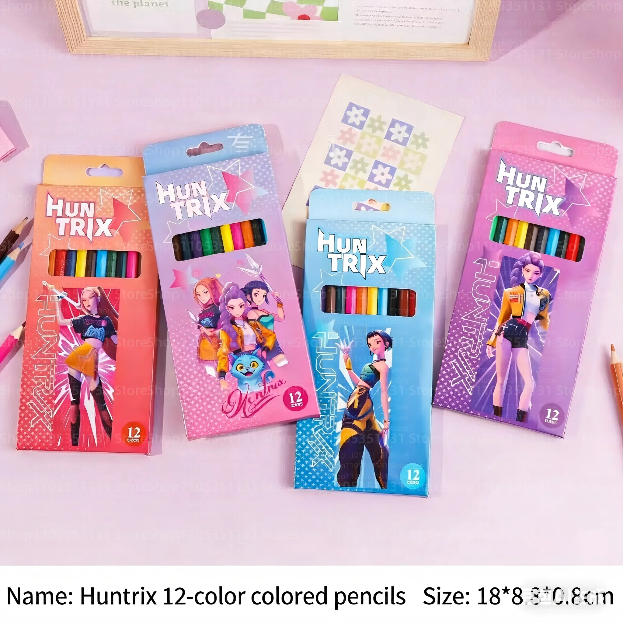 Anime Girls Lumi Mila Zoi Witch Hunter Pencils 2B HB Colors Pencils Cute Cartoon Student Stationery Set for Daily Learning Gifts