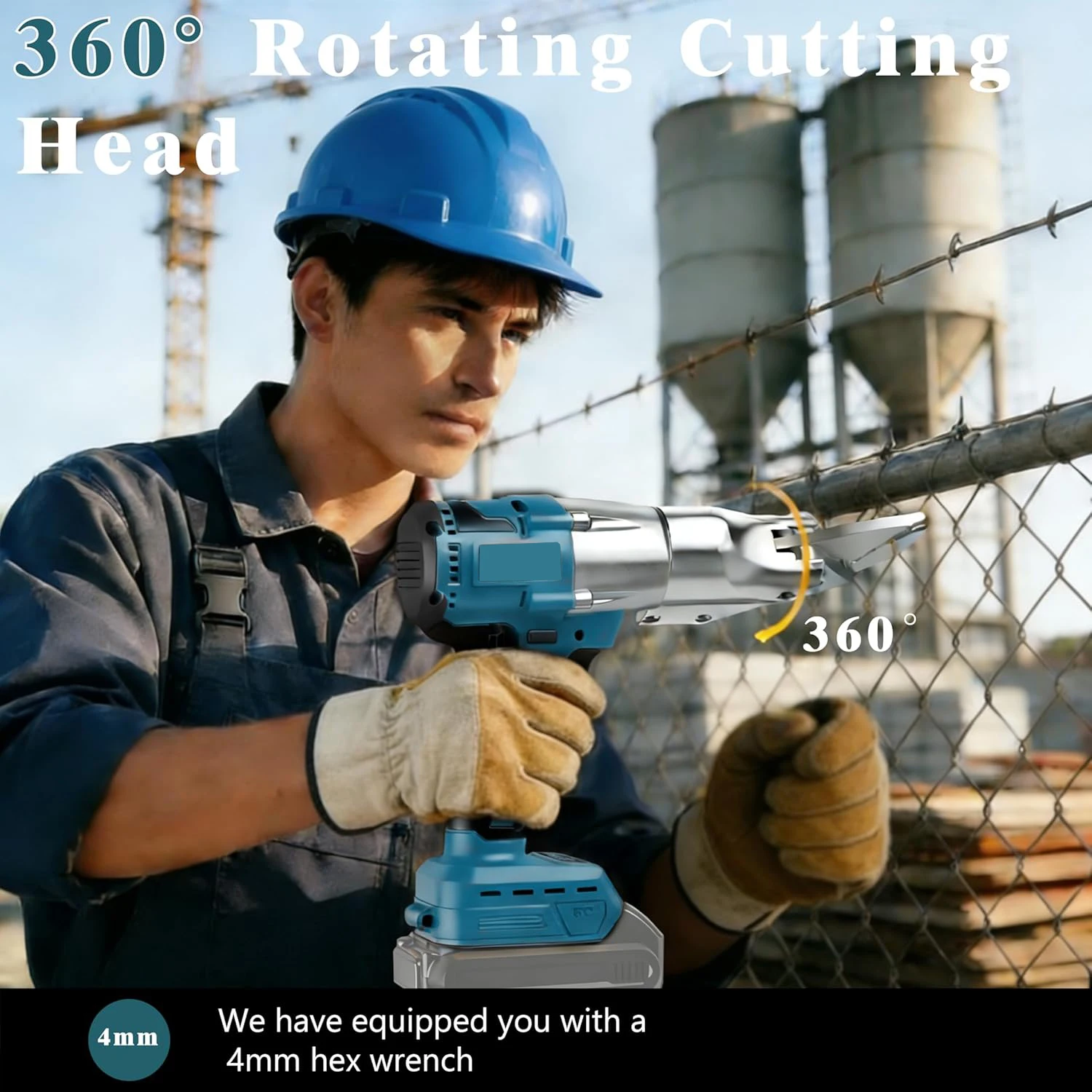 Brushless Cordless Electric Metal Shears 1600RPM 2mm Sheet Metal Cutter for Steel Aluminum Roofing Compatible with Makita 18V Ba