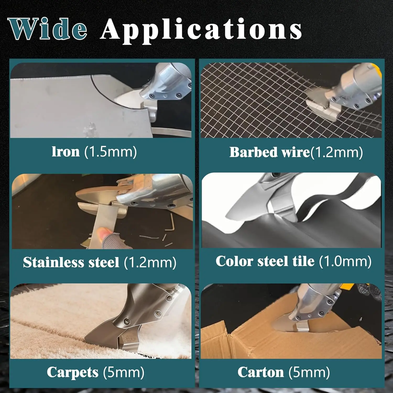 Brushless Cordless Electric Metal Shears 1600RPM 2mm Sheet Metal Cutter for Steel Aluminum Roofing Compatible with Makita 18V Ba