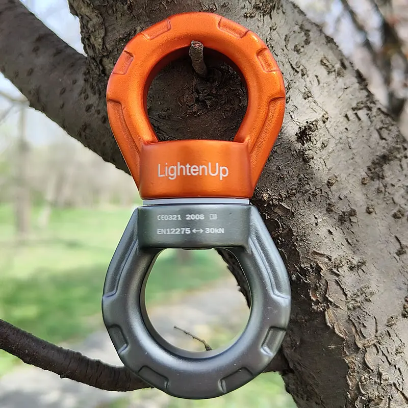30KN Outdoor Rock Climbing Carabiner Swivel Connector Universal Gimbal Ring Yoga Swing Hammock Rope Swivel Rotational Connector