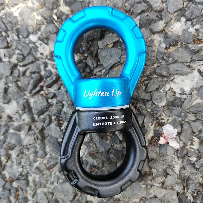 30KN Outdoor Rock Climbing Carabiner Swivel Connector Universal Gimbal Ring Yoga Swing Hammock Rope Swivel Rotational Connector