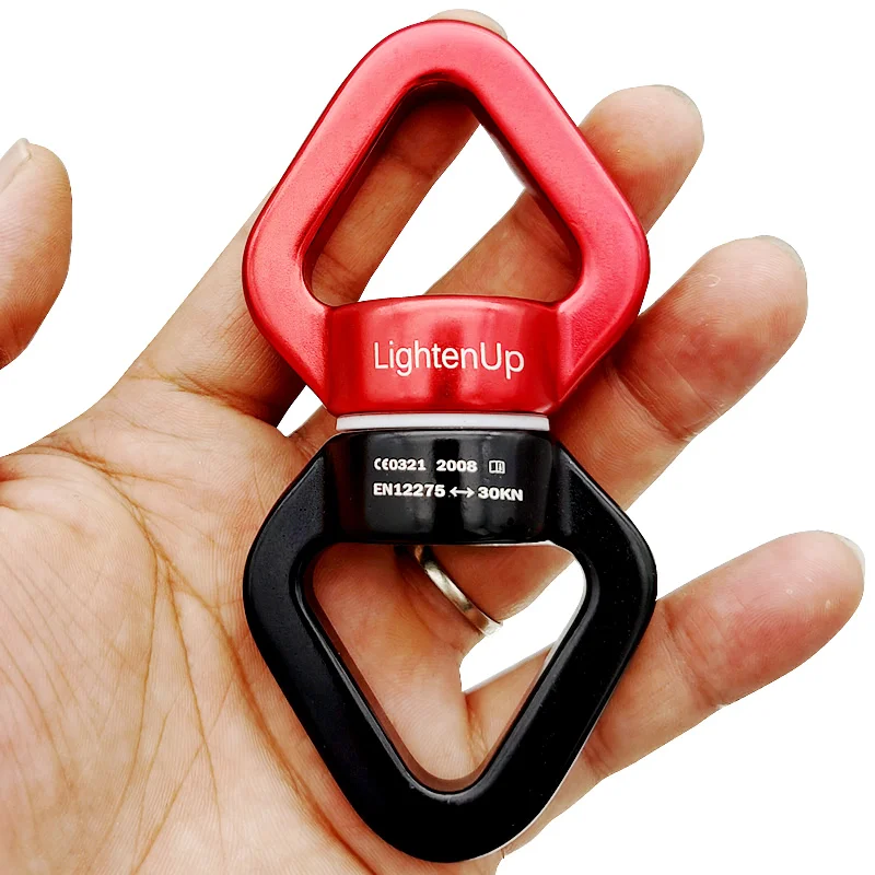 30KN Outdoor Rock Climbing Carabiner Swivel Connector Universal Gimbal Ring Yoga Swing Hammock Rope Swivel Rotational Connector
