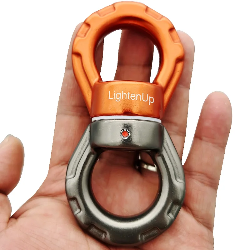 30KN Outdoor Rock Climbing Carabiner Swivel Connector Universal Gimbal Ring Yoga Swing Hammock Rope Swivel Rotational Connector