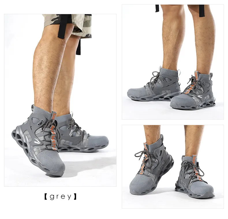 2026 Male Work Boots Indestructible Safety Shoes Men Steel Toe Shoes Puncture-Proof Work Sneakers Male Shoes Adult Work Shoes