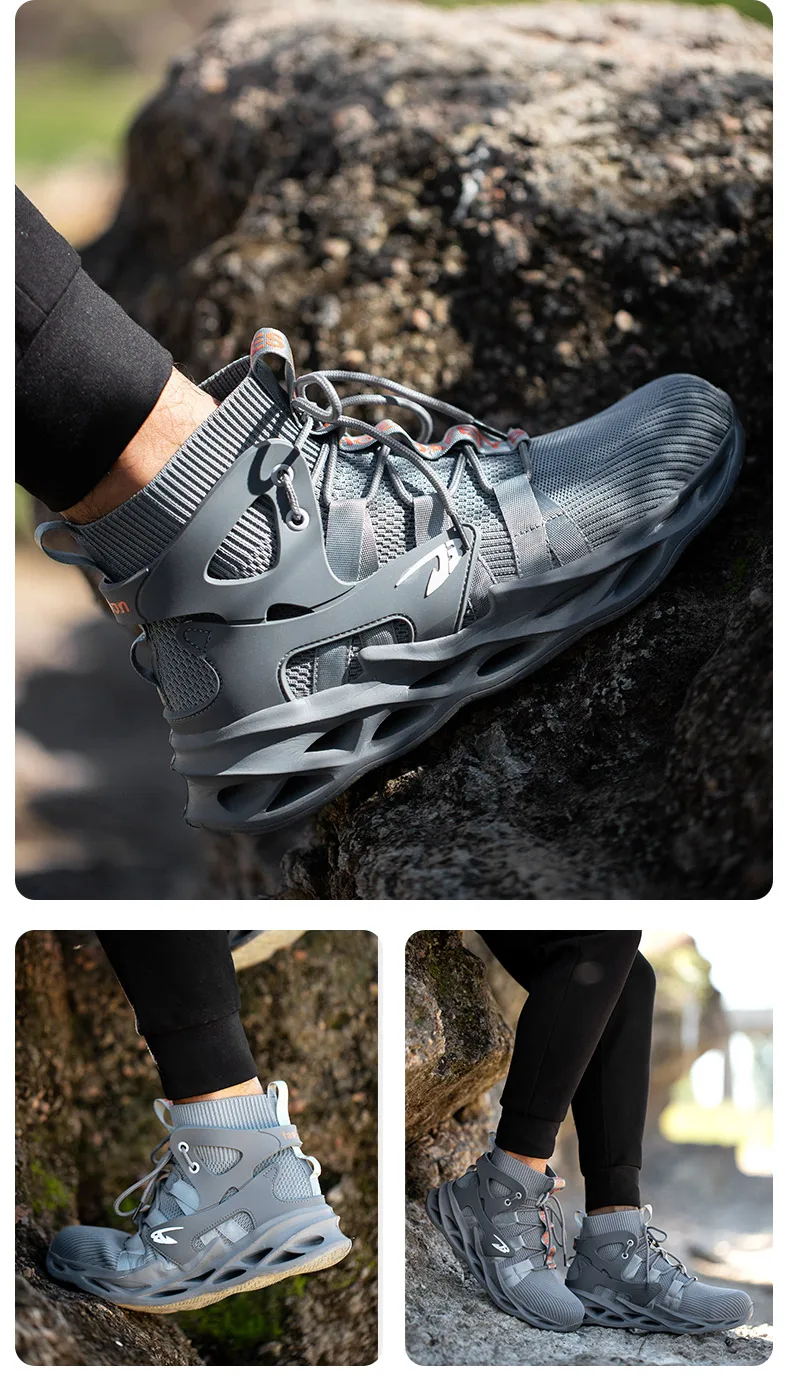 2026 Male Work Boots Indestructible Safety Shoes Men Steel Toe Shoes Puncture-Proof Work Sneakers Male Shoes Adult Work Shoes