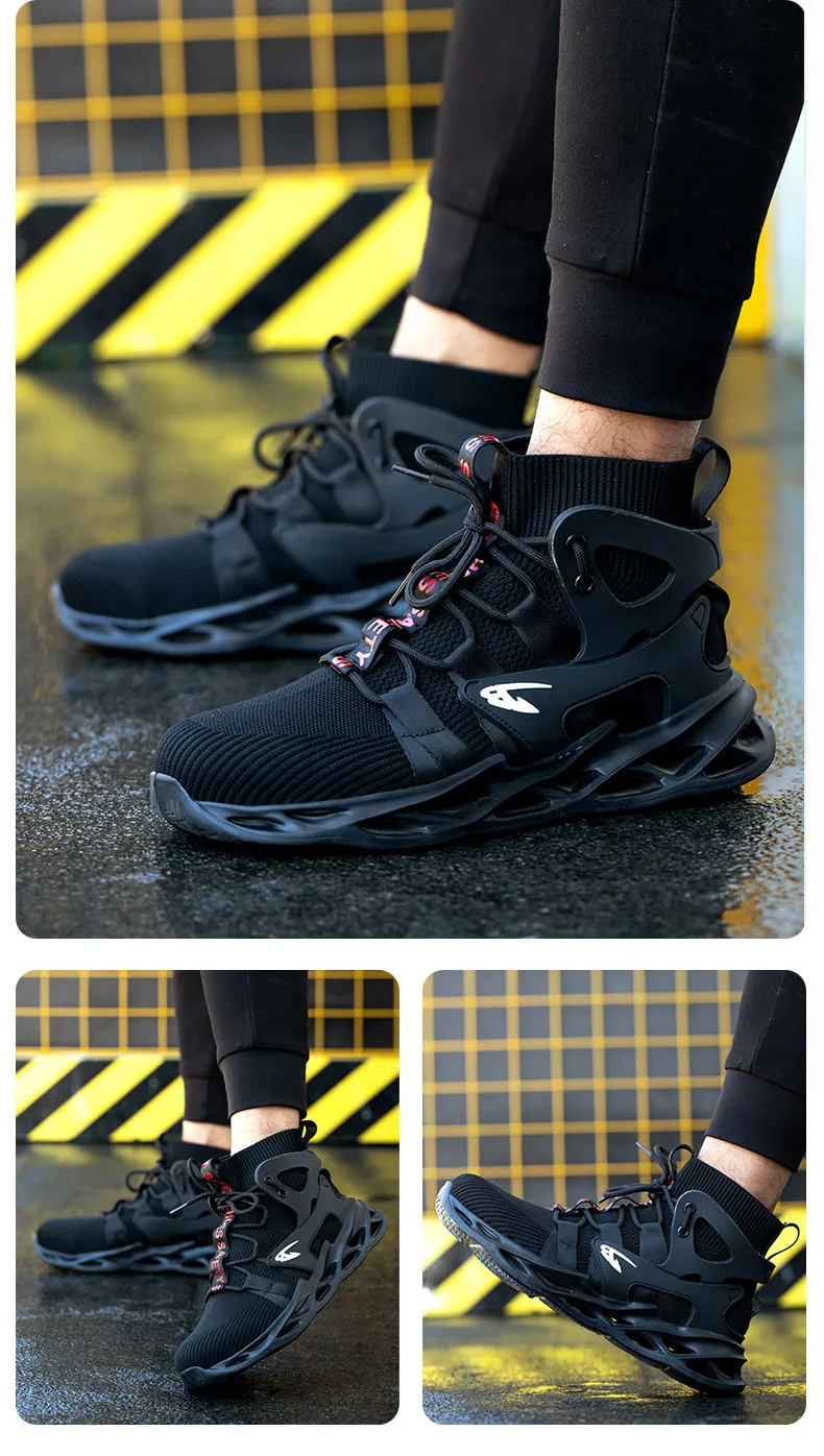 2026 Male Work Boots Indestructible Safety Shoes Men Steel Toe Shoes Puncture-Proof Work Sneakers Male Shoes Adult Work Shoes
