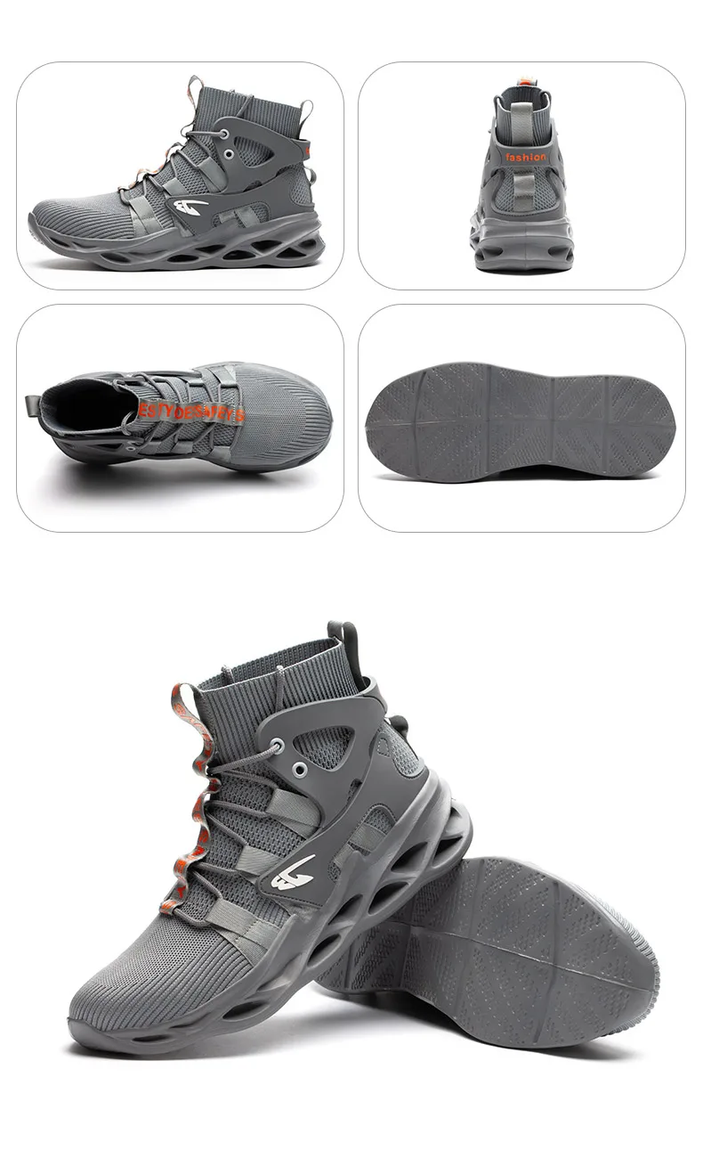 2026 Male Work Boots Indestructible Safety Shoes Men Steel Toe Shoes Puncture-Proof Work Sneakers Male Shoes Adult Work Shoes