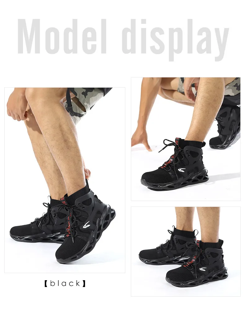 2026 Male Work Boots Indestructible Safety Shoes Men Steel Toe Shoes Puncture-Proof Work Sneakers Male Shoes Adult Work Shoes