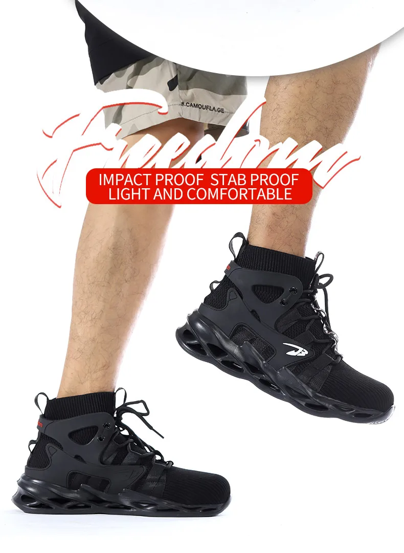 2026 Male Work Boots Indestructible Safety Shoes Men Steel Toe Shoes Puncture-Proof Work Sneakers Male Shoes Adult Work Shoes