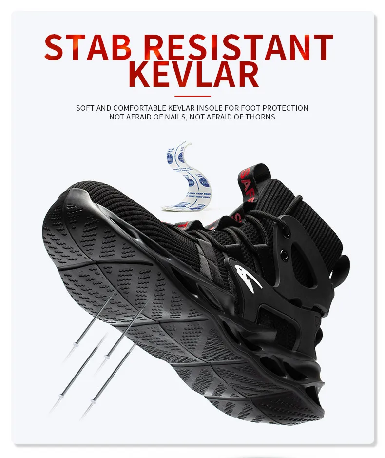 2026 Male Work Boots Indestructible Safety Shoes Men Steel Toe Shoes Puncture-Proof Work Sneakers Male Shoes Adult Work Shoes