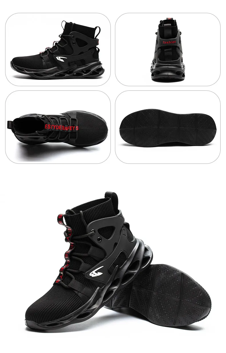 2026 Male Work Boots Indestructible Safety Shoes Men Steel Toe Shoes Puncture-Proof Work Sneakers Male Shoes Adult Work Shoes