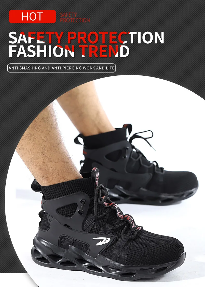 2026 Male Work Boots Indestructible Safety Shoes Men Steel Toe Shoes Puncture-Proof Work Sneakers Male Shoes Adult Work Shoes
