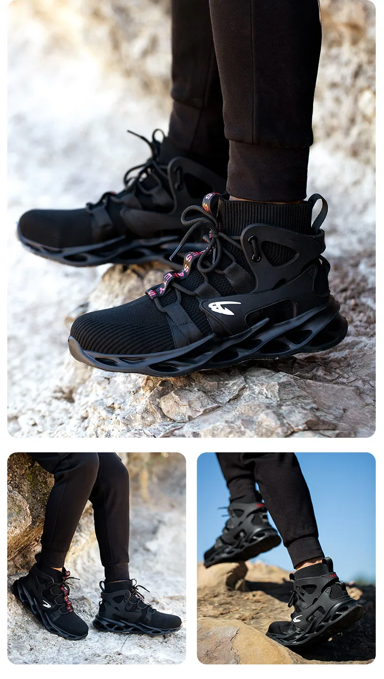 2026 Male Work Boots Indestructible Safety Shoes Men Steel Toe Shoes Puncture-Proof Work Sneakers Male Shoes Adult Work Shoes