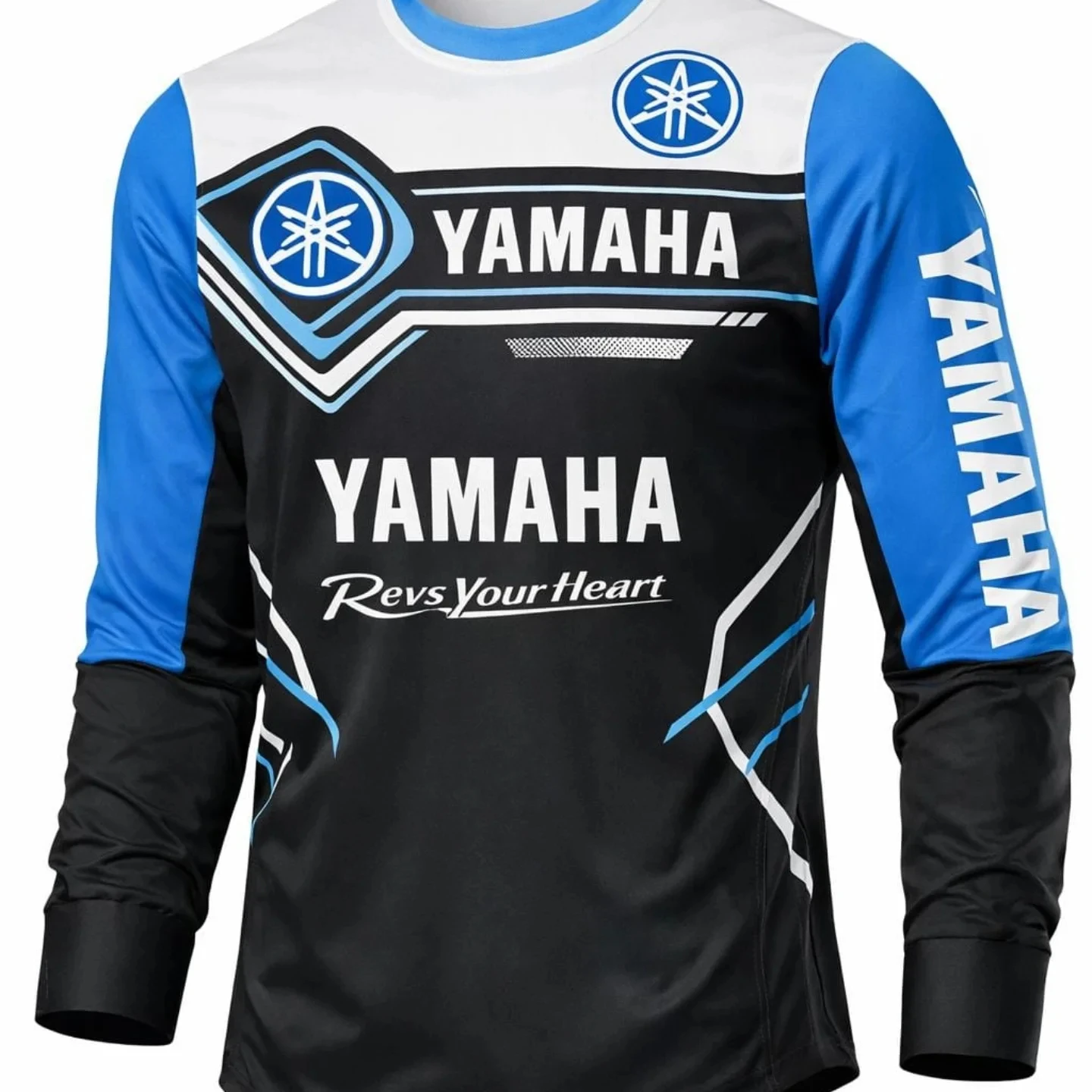 Summer Yamaha Retro Long Sleeved Cycling Suit Motorcycle Racing Enthusiast Sports Top Oversized Breathable Quick Drying T-Shirt