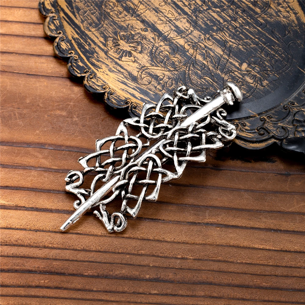 Retro Norse Runes Viking Celtic Knot Hair Clips & Barrettes Minimalist Witch Slide Stick Hairpin Accessories Women Pagan Jewelry