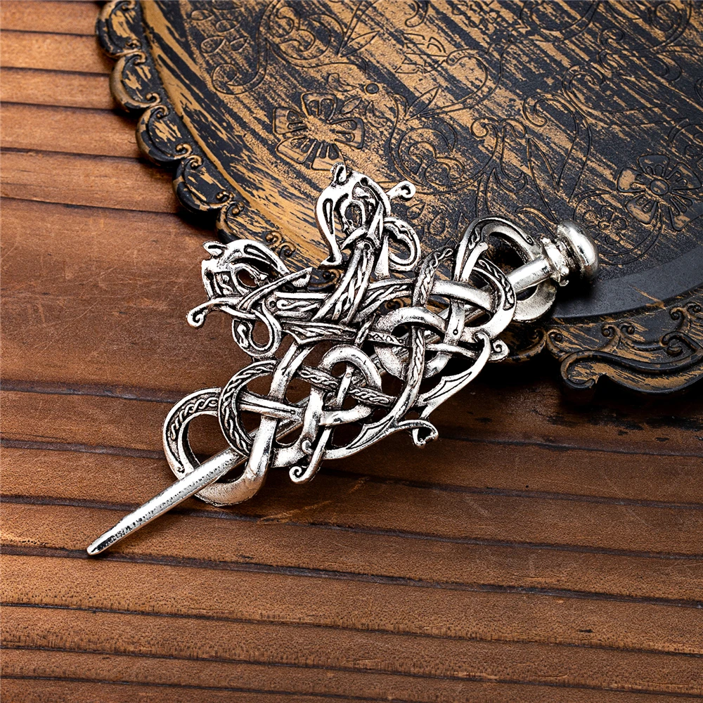 Retro Norse Runes Viking Celtic Knot Hair Clips & Barrettes Minimalist Witch Slide Stick Hairpin Accessories Women Pagan Jewelry