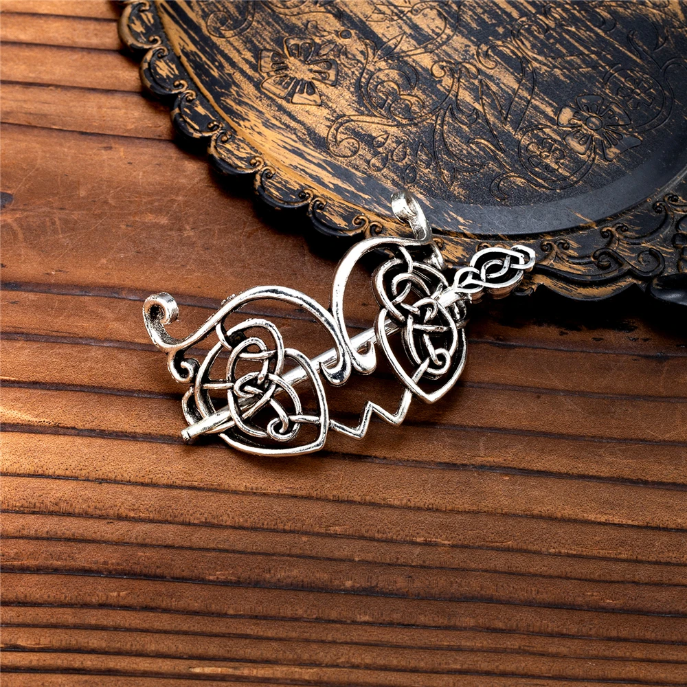Retro Norse Runes Viking Celtic Knot Hair Clips & Barrettes Minimalist Witch Slide Stick Hairpin Accessories Women Pagan Jewelry