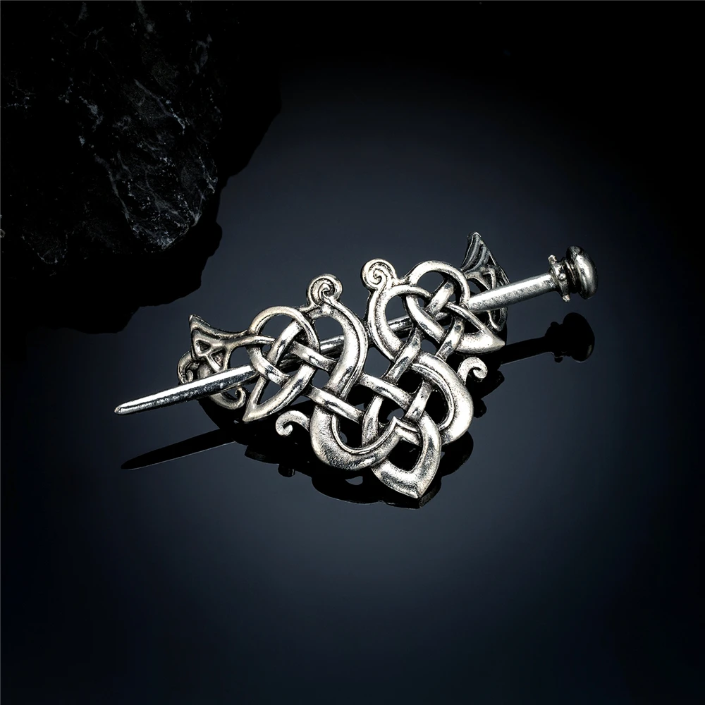 Retro Norse Runes Viking Celtic Knot Hair Clips & Barrettes Minimalist Witch Slide Stick Hairpin Accessories Women Pagan Jewelry