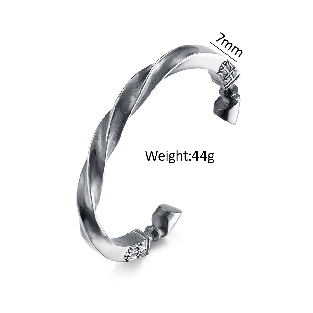 Vintage War Horse Hoof Twist Cuff Bangles Men's 316L Stainless Steel Fashion Open Bracelets Punk Amulet Jewelry Dropshipping