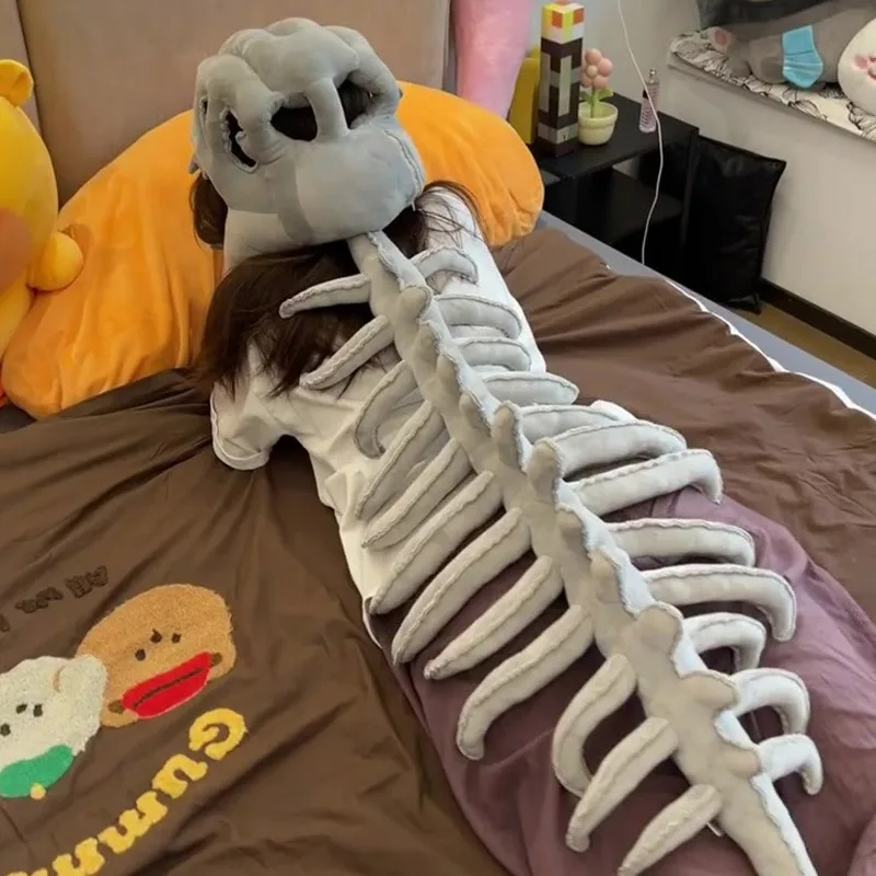 80/118CM Dinosaur Skeleton Costume Set Dress up Clothing Plush Toys Party Cosplay Toy Kid Adult Dress-Up Creative Funy Gift