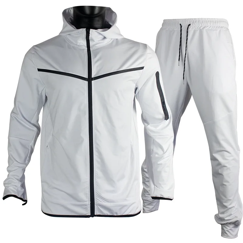 Luxury Brand Men Tracksuits 2-piece Set Black Sports Suit Tracksuits Jogging Men's Clothing Sweatpants Zip Sweatshirts Techwear