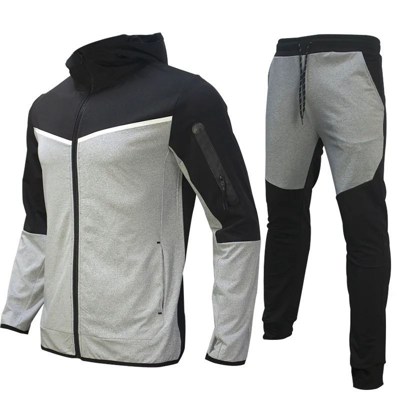 Luxury Brand Men Tracksuits 2-piece Set Black Sports Suit Tracksuits Jogging Men's Clothing Sweatpants Zip Sweatshirts Techwear