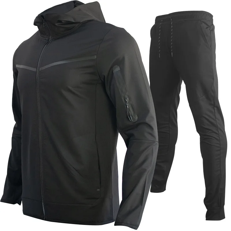 Luxury Brand Men Tracksuits 2-piece Set Black Sports Suit Tracksuits Jogging Men's Clothing Sweatpants Zip Sweatshirts Techwear