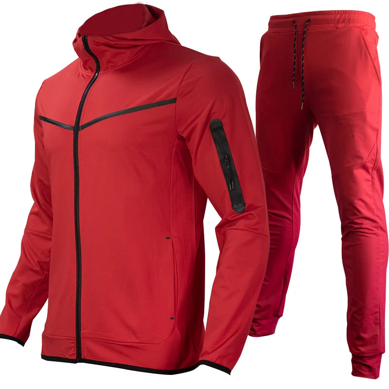 Luxury Brand Men Tracksuits 2-piece Set Black Sports Suit Tracksuits Jogging Men's Clothing Sweatpants Zip Sweatshirts Techwear