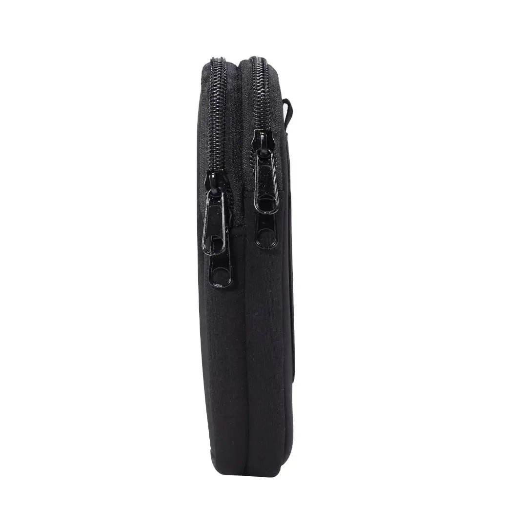 Neoprene Dual Pouch 2 Phone Belt Clip Case Holder For iPhone 16 15 13 Pro Max Samsug S25 S24 S23 Xiaomi Redmi Man Tool Waist Bag