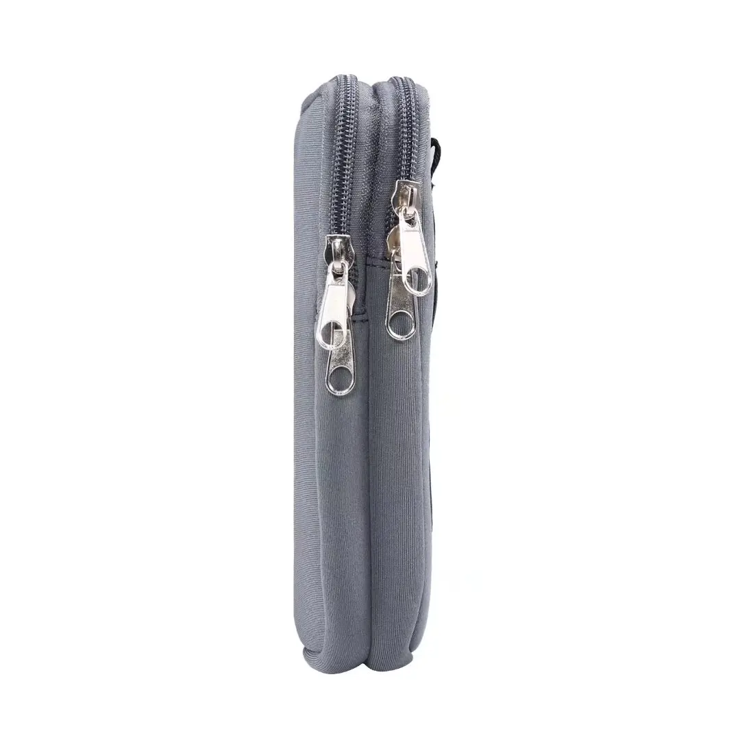 Neoprene Dual Pouch 2 Phone Belt Clip Case Holder For iPhone 16 15 13 Pro Max Samsug S25 S24 S23 Xiaomi Redmi Man Tool Waist Bag
