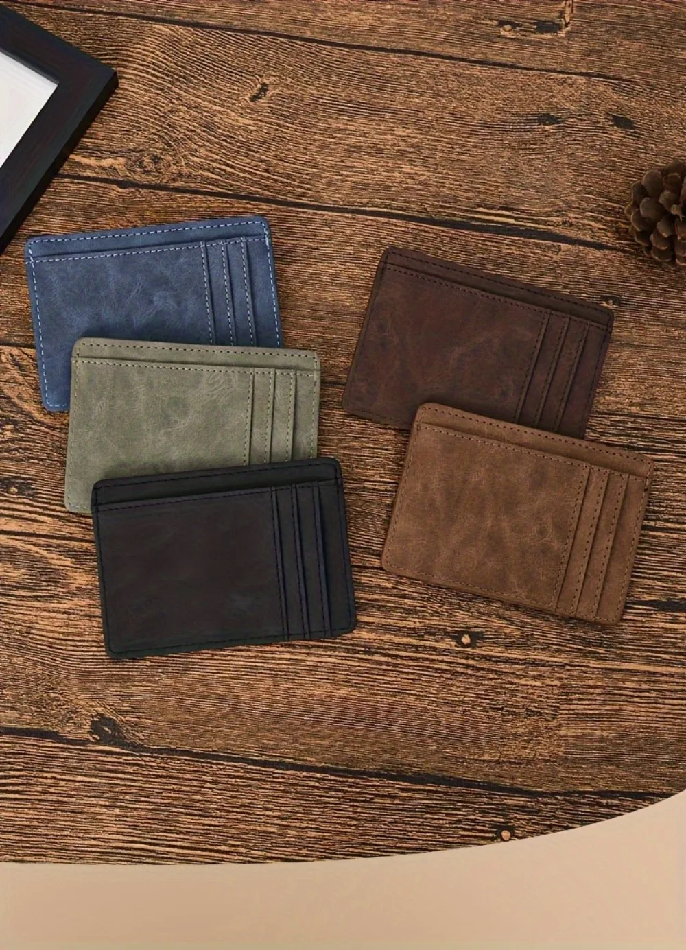 Simple Men Women Leather Card Holder Ultra-Thin Mini Short Wallet Multi-Card Slot Simple Design Wallet PU Universal Coin Purses