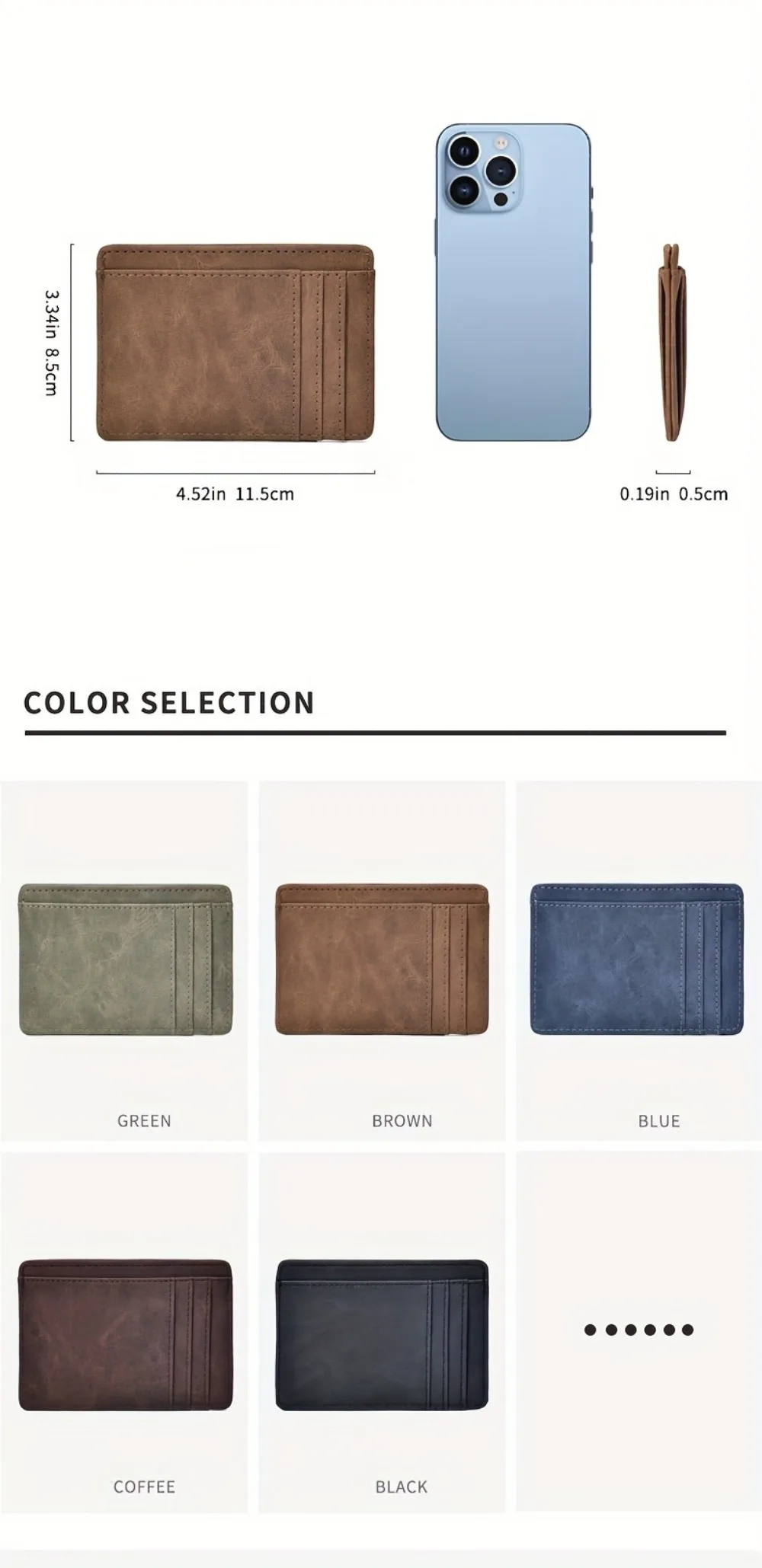 Simple Men Women Leather Card Holder Ultra-Thin Mini Short Wallet Multi-Card Slot Simple Design Wallet PU Universal Coin Purses