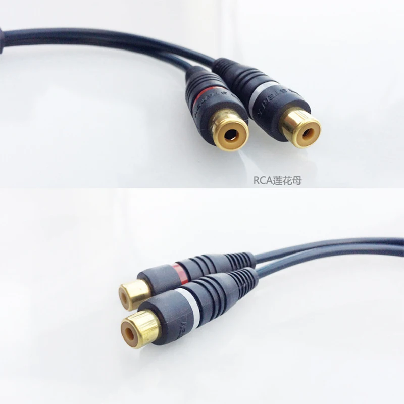 2 RCA Male to 1 RCA Female OFC Audio Splitter Cable Audio Converter Adapter Distributor Cord Wire Line For Car Audio