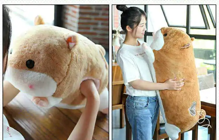 Cute Stuffed Animals Pillow Birthday Gifts Home Decor 90cm Cartoon Winter Hand Warm Hamster Plush Toy