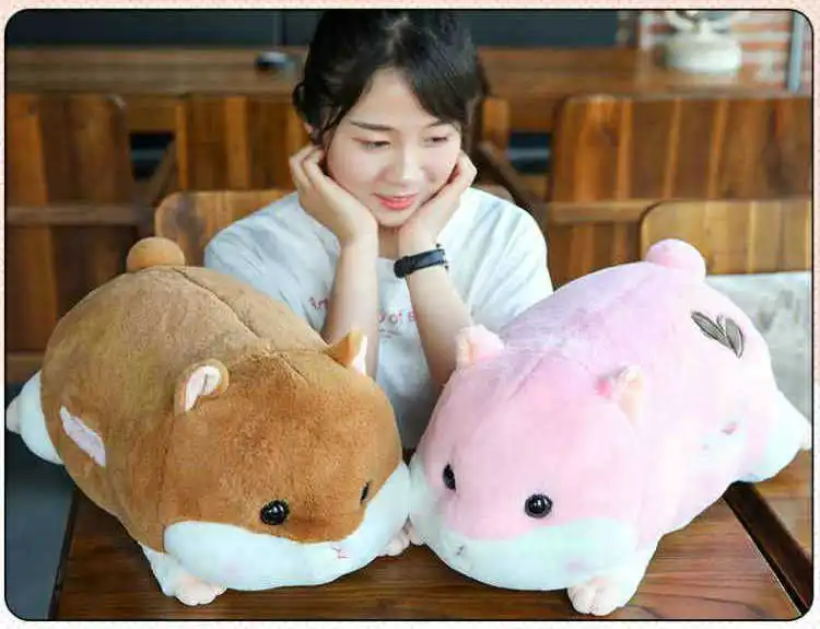 Cute Stuffed Animals Pillow Birthday Gifts Home Decor 90cm Cartoon Winter Hand Warm Hamster Plush Toy