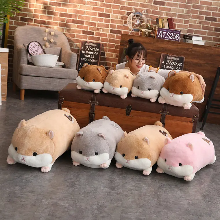 Cute Stuffed Animals Pillow Birthday Gifts Home Decor 90cm Cartoon Winter Hand Warm Hamster Plush Toy