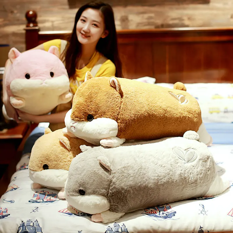 Cute Stuffed Animals Pillow Birthday Gifts Home Decor 90cm Cartoon Winter Hand Warm Hamster Plush Toy